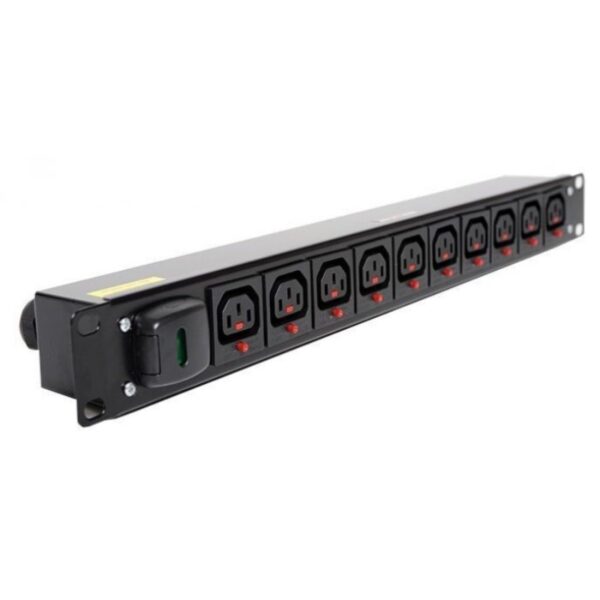 Avalon AN-10WPDUC13-10A-3M 10 Way Horizontal PDU 10A with C13 Sockets and 3 Mtr C14 Type Power Cord