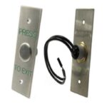 Elock EL-EB1W Weather Proof Exit Button, Flush Stainless Steel, Narrow Style, Single Pole