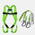 Safety plus World SP704HNCE Full Body Safety Harness with Twin-Leg Lanyard