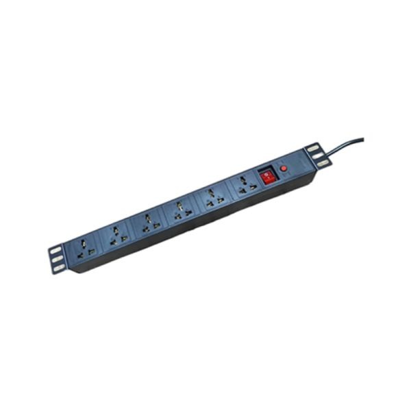 ExTell EPDHUK06-UK-13-BK  PDU with Aluminium frame, UK type, 6 outlets, Black
