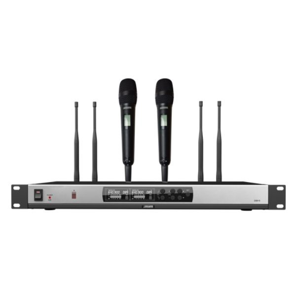 DSPPA D5821 True Diversity UHF Wireless Microphone System (2 hand-held mic)