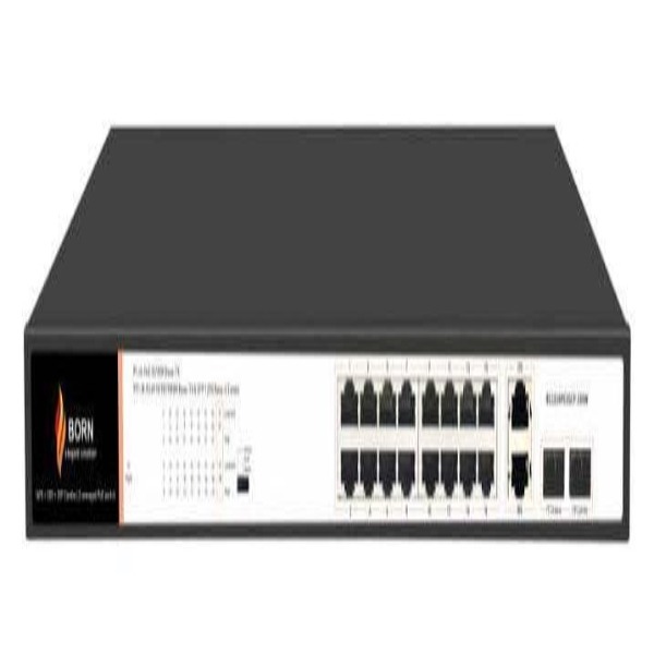 BORN BC2216PE2GCF-250W 16-Port 10/100Mbps PoE Switch