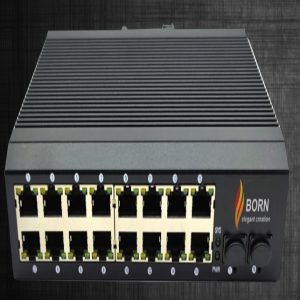 BORN BI8216PGM2F 16-Port Industrial Managed Gigabit PoE+ Switch with 2 SFP Uplinks