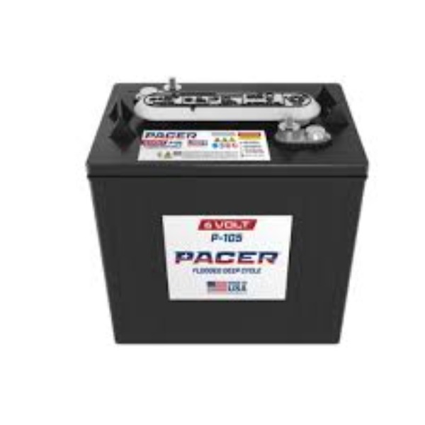 Pacer P-105 6V 220Ah Deep-Cycle Flooded Lead-Acid Golf Cart & Utility Battery