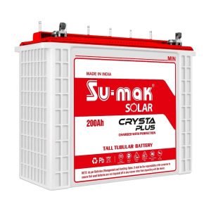 Su-mak Crysta Plus 200Ah C10 12V Tall Tubular Solar Battery