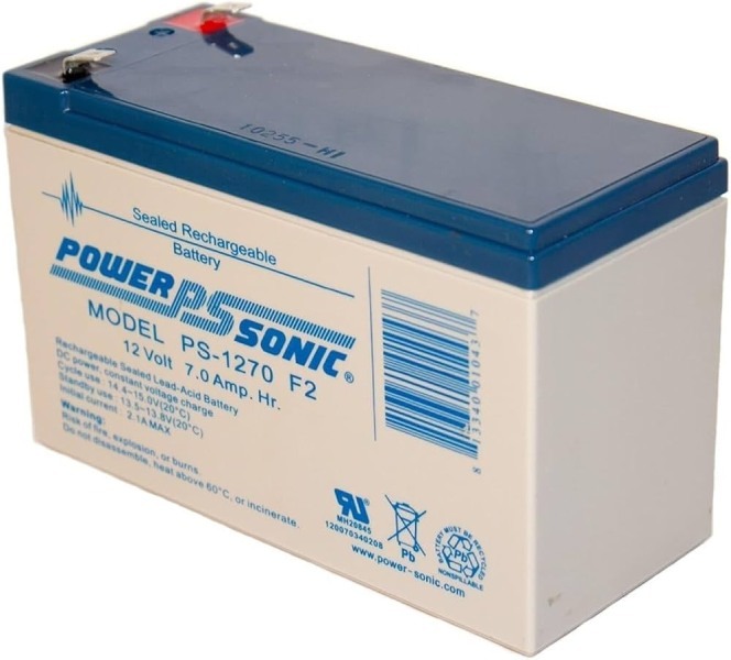 Power-Sonic PS Series 12V 7.0Ah General Purpose Sealed Lead Acid (SLA) Battery (Model: PS-1270)